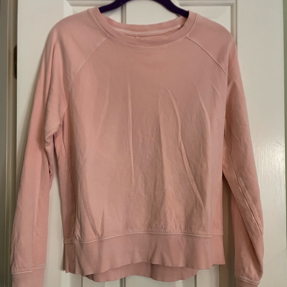 Athleta Light Pink Crew Neck Top